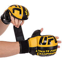 Шкіряні рукавички для єдиноборств ММА UFC BO-0554 жовтий