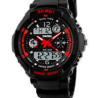 Мужские спортивные водостойкие тактические часы Skmei S-Shock Red 0931R