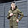 Військова чоловіча куртка Ukraine тактична зелена зручна повсякденна водонепроникна куртка з шевроном хакі, фото 3