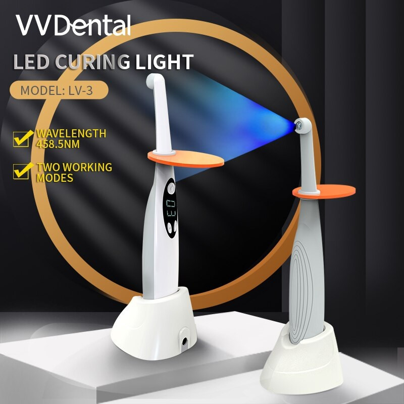 Лампа фотополимерная стоматологическая беспроводная iLed VV Dental LV3 (1000- 2200 мВт / см2) на подставке - фото 1 - id-p1685750244