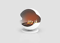 Дизайнерский напольный камин на биотопливе, биокамин Gloss Fire Sfera-m2 Белый z12-2024
