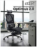 Офісне крісло з підголовником і ергономічною спинкою з сітки ANGEL Optimus 2.0, фото 2