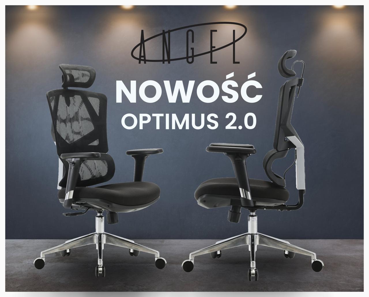 Офісне крісло з підголовником і ергономічною спинкою з сітки ANGEL Optimus 2.0