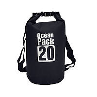 Водонепроницаемая сумка рюкзак гермомешок с шлейкой на плечо Ocean Pack 20 л Black (553582159) z12-2024