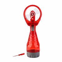 Ручной мини вентилятор с водой, на батарейках, Water Spray Fan, Красный, с водяным распылением (TL)