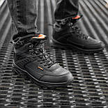 Зимові чоловічі черевики-кросівки з хутром на тракторній підошве чорні. Фото в живу. Черевики зимові, фото 4
