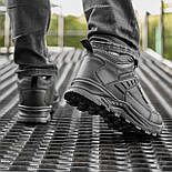 Зимові чоловічі черевики-кросівки з хутром на тракторній підошве чорні. Фото в живу. Черевики зимові, фото 7