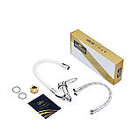 Кухонний кран Kroner KRM Odra-C032WHI з гнучким виливом, фото 4