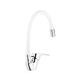 Кухонний кран Kroner KRM Odra-C032WHI з гнучким виливом, фото 2