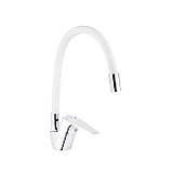 Кухонний кран Kroner KRM Odra-C032WHI з гнучким виливом, фото 7
