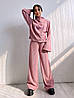 Стильний жіночий теплий костюм кофта під горло та розклешені штани трикотаж рубчик Db5135, фото 9