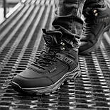 Теплі чоловічі черевики-кросівки зимові з хутром на тракторній підошве чорні. Фото в живу. Черевики зимові, фото 7