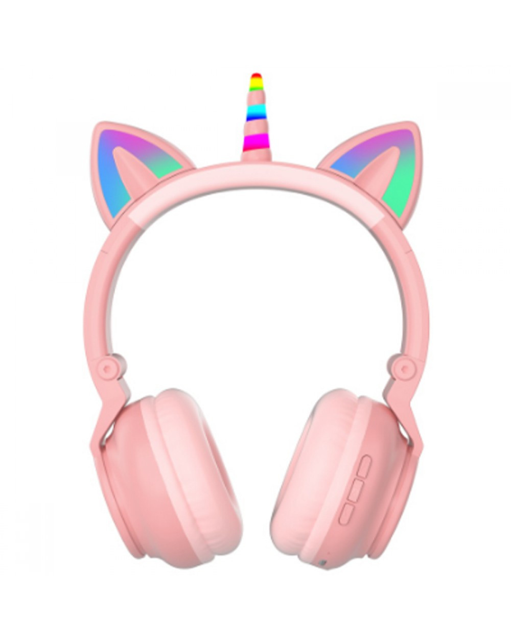 Беспроводные наушники LED с кошачьими ушками единорог STN-27 Pink