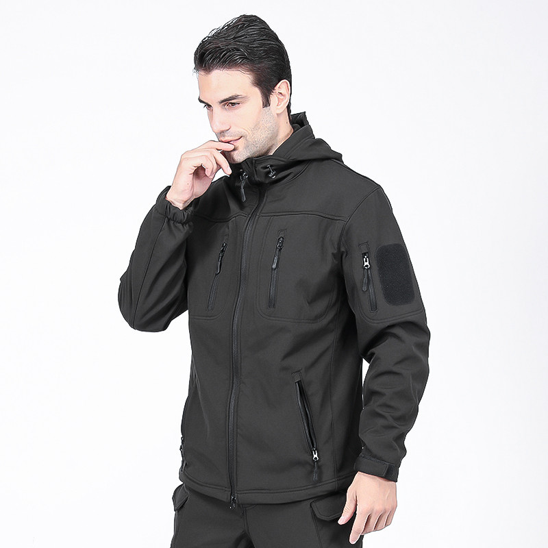 Тактическая куртка Lesko A013 Black 2XL уличная флисовая водонепроницаемая осень-зима KU-89 - фото 3 - id-p1685831430