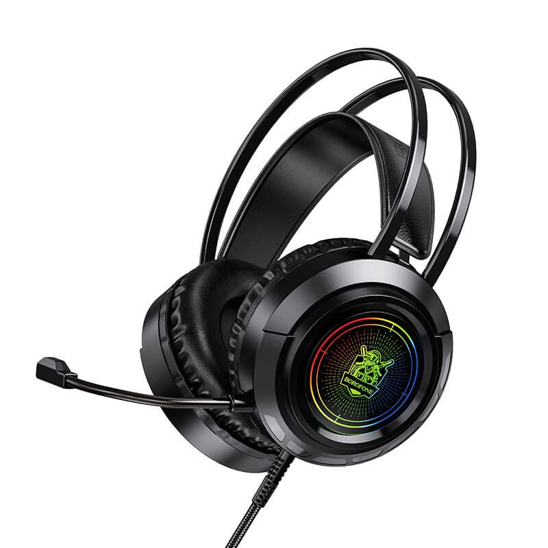 Наушники игровые BOROFONE BO103 Surpass Gaming с микрофоном LED Черные