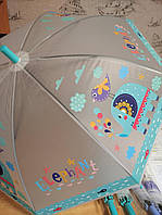 Зонт детский с животными, прозрачный, диаметр 96см, в пакете