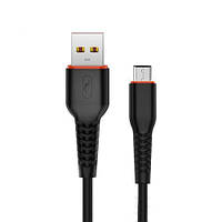 Кабель SkyDolphin S54V Soft USB - MicroUSB 2.4A/1m (Черный)