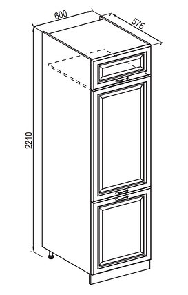 Кухня Роксана секція шафа для холодильника П 60 Х (Світ Меблів ТМ), фото 2
