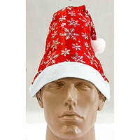Шапка новорічна "Діда Мороза" зі сніжинками 27 * 37cm (NYA170136)