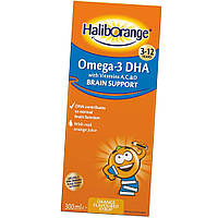 Сироп для поддержки мозга Haliborange Omega-3 DHA Vits A,C & D Brain Support 300 мл апельсин