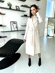 Класичне пальто кашемір 40,42,44,46,48,50,52 довге жіноче пальто з кашеміру на підкладці