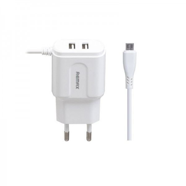 Мережевий Зарядний Пристрій Remax RP-U22 2USB 2.4A Micro (Білий)