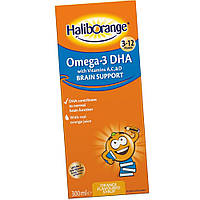 Сироп для поддержки работы мозга Haliborange Omega-3 DHA Vits A,C & D Brain Support 300 мл апельсин