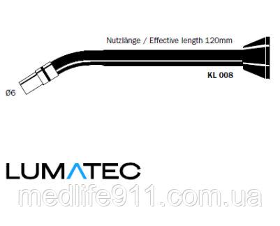 Світловід жорсткий,  ⌀ 6 мм, 120 мм, зігнутий кінець, фото 1