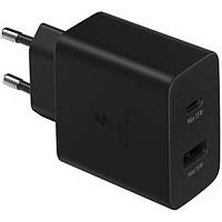 Мережевий зарядний пристрій Samsung 35W Charger Duo USB-C+USB Black (EP-TA220NBEGRU) (Код товару:23059)