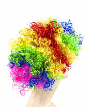 Кучерява різнобарвна перука клоуна на маскаради і карнавали