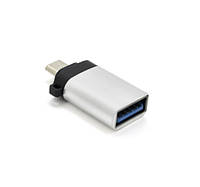 Переходник VEGGIEG TC-113 USB3.0(AF) OTG => microUSB(M), Silver, Пакет