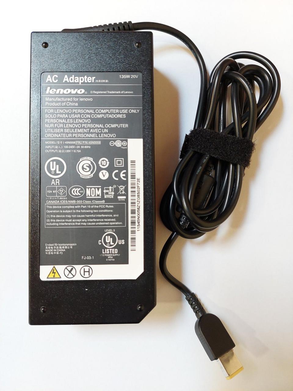 Мережевий блок живлення (адаптер) для ноутбука Lenovo 20V 6.75A 135W  square - зарядний пристрій