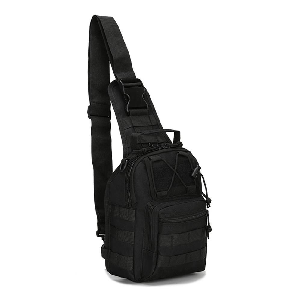 Тактична армійська сумка через плече чорного кольору, військовий рюкзак на одне плече для зсу