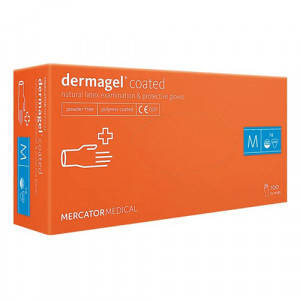 Рукавички латексні неопудрені DERMAGEL® COATED розмір M (50пар)