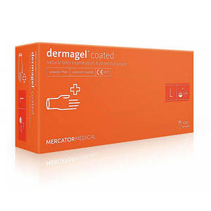 Рукавички латексні  Неприпудрені DERMAGEL® COATED, L (Тайланд) (50пар)