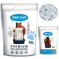 Силикагелевый наполнитель TOP CAT Premium 10 литров для кошачьего туалета