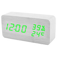 Часы сетевые VST-862S-4, зеленые, температура, влажность, USB