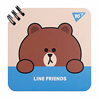 Блокнот YES 110х110 мм 80 л. двойная спираль "Line Friends" Brown