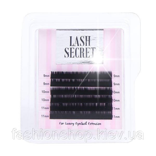 Вії для нарощування на стрічці, чорні, LASH SECRET, mini