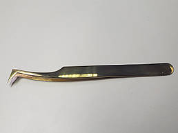 Пінцет для вій SVS Gold чобітокок для обємного нарощування