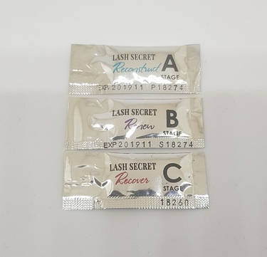 Склад для ламінування вій Lash Secret Reconstruct A B C 1ml, Склади Леш Сікрет, фото 1