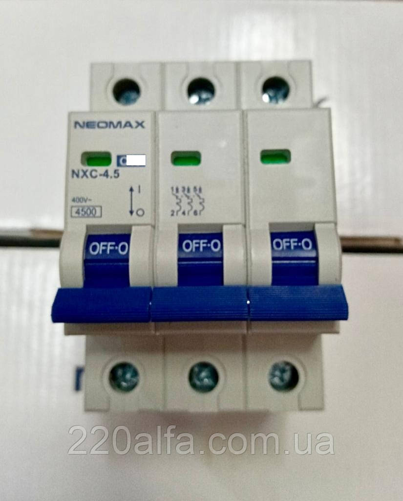 Автоматичний вимикач Neomax 10 А 3P Тип С, фото 1