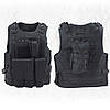 Тактичний жилет з підсумками, система Molle (46х32х17см) A56, Чорний/ Розвантажувальний жилет плитонтська для ЗСУ, фото 4
