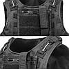 Тактичний жилет з підсумками, система Molle (46х32х17см) A56, Чорний/ Розвантажувальний жилет плитонтська для ЗСУ, фото 10