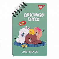 Блокнот YES 95х145 мм 60 арк. подвійна cпіраль "Line Friends" Ordinary days