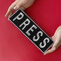 Шеврон на липучці для журналістів Преса Press 8х25 см вишитий патч нашивка для працівників медіа та ЗМІ, фото 4