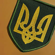 Набір шевронів 2 шт з липучкою Герб та Прапор України хакі вишитий патч нашивка, фото 6