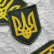 Набір шевронів 2 шт з липучкою Герб та Прапор України хакі вишитий патч нашивка, фото 5