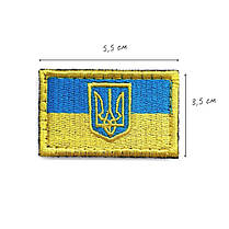 Шеврон на липучці Прапор України з Тризубом 3,5х5,5 см вишитий патч нашивка, фото 6