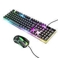 Набір ігрова клавіатура + миша Hoco GM11 з RGB підсвічуванням Black